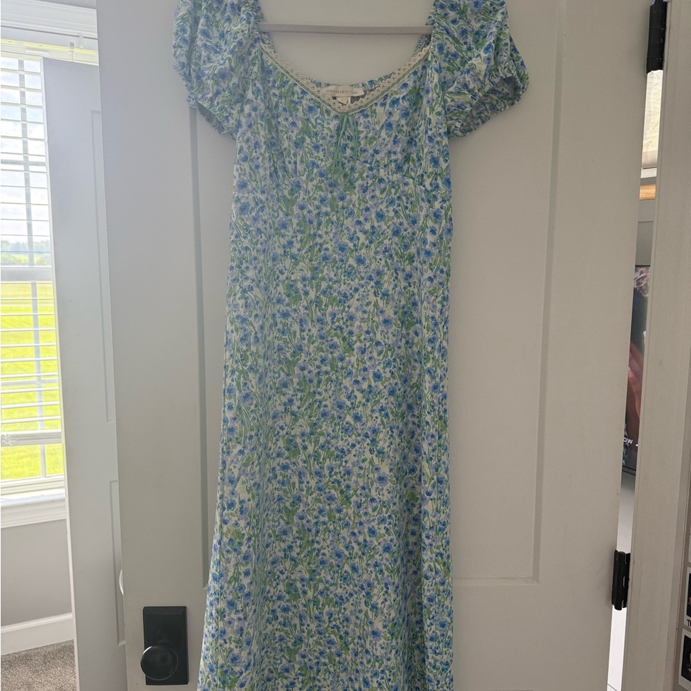 Green and white sundress